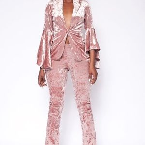 Blush Velvet Suit